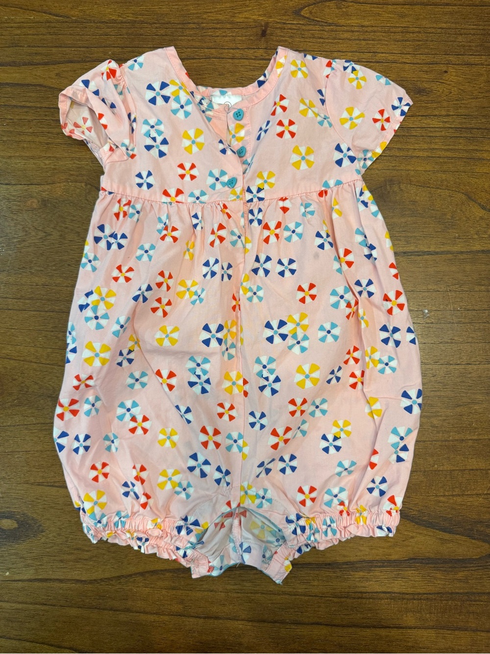 Hanna Andersson Pink Pinwheel Print Baby Romper